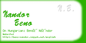 nandor beno business card